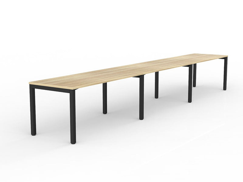 Axis 3-User Workspace 1600mmX750mm Natural Oak Black Powdercoat