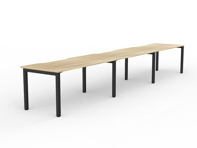 Axis 3-User Workspace 1600mmX800mm Natural Oak Black Powdercoat