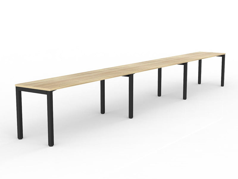 Axis 3-User Workspace 1800mmX600mm Natural Oak Black Powdercoat