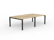 Axis 4-User Double Sided Workspace 1200mmX600mm Natural Oak Black Powdercoat