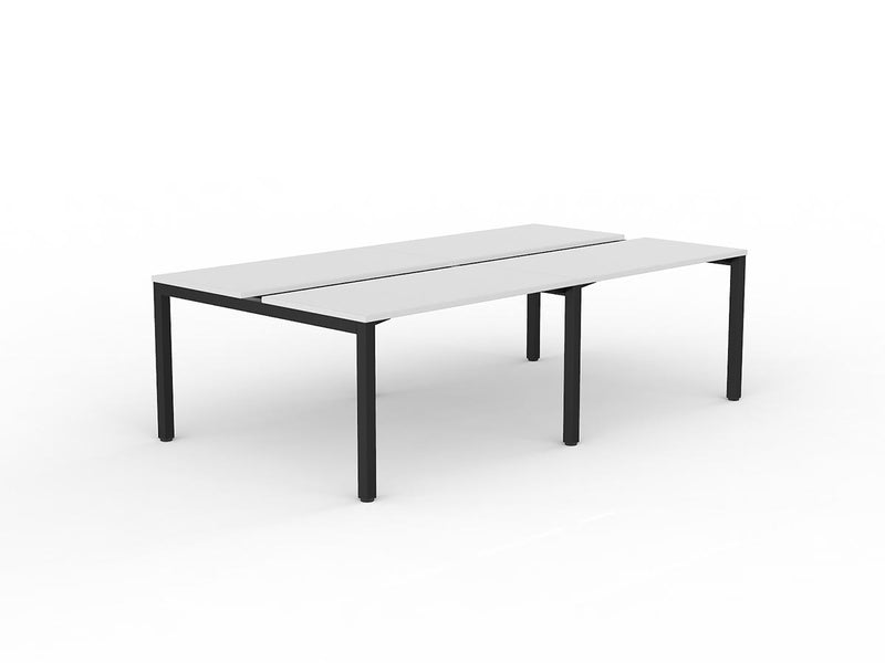 Axis 4-User Double Sided Workspace 1200mmX600mm White Black Powdercoat