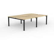 Axis 4-User Double Sided Workspace 1200mmX750mm Natural Oak Black Powdercoat