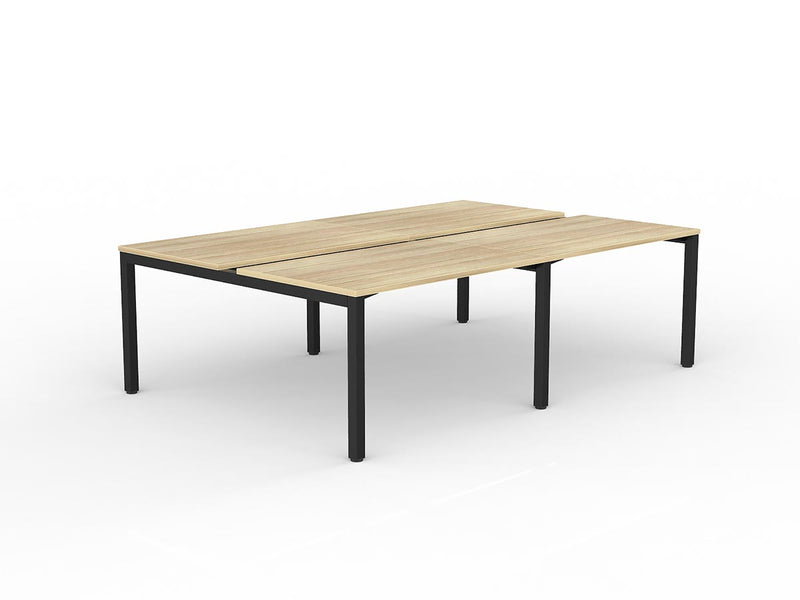 Axis 4-User Double Sided Workspace 1200mmX750mm Natural Oak Black Powdercoat