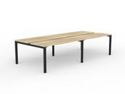 Axis 4-User Double Sided Workspace 1500mmX600mm Natural Oak Black Powdercoat