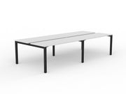 Axis 4-User Double Sided Workspace 1500mmX600mm White Black Powdercoat