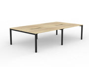 Axis 4-User Double Sided Workspace 1500mmX800mm Natural Oak Black Powdercoat