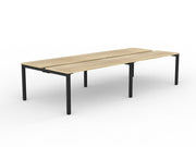 Axis 4-User Double Sided Workspace 1600mmX600mm Natural Oak Black Powdercoat