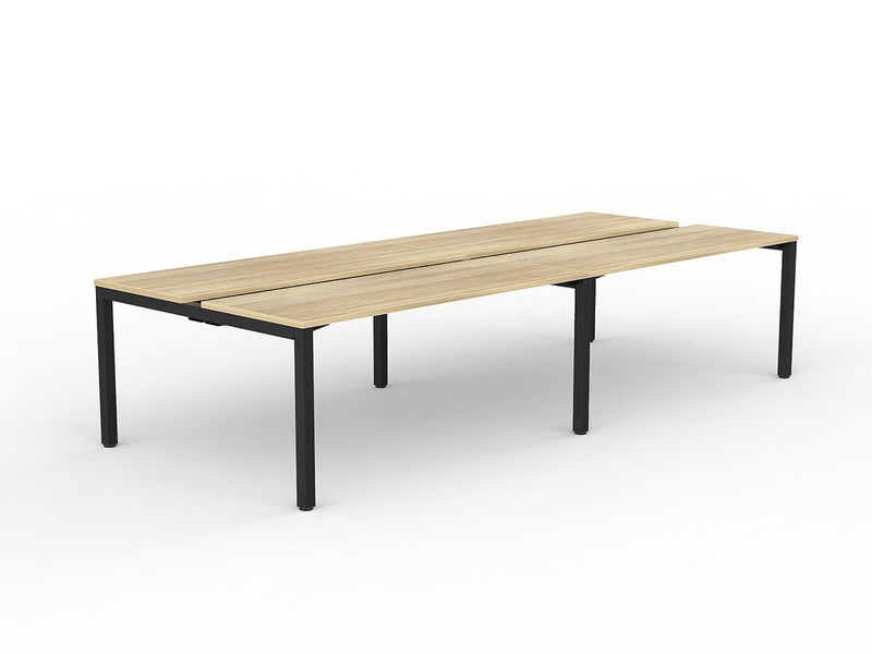 Axis 4-User Double Sided Workspace 1600mmX600mm Natural Oak Black Powdercoat
