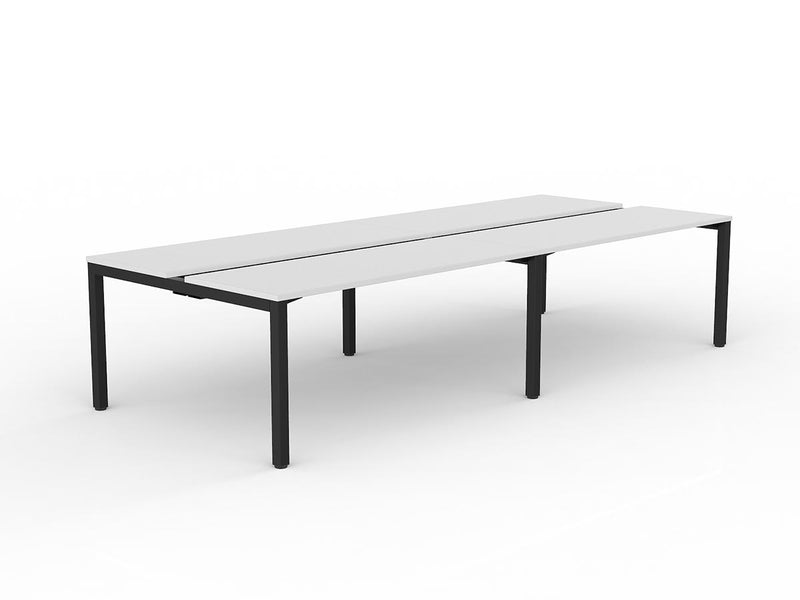 Axis 4-User Double Sided Workspace 1600mmX600mm White Black Powdercoat