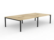 Axis 4-User Double Sided Workspace 1600mmX800mm Natural Oak Black Powdercoat