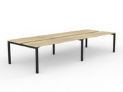 Axis 4-User Double Sided Workspace 1800mmX600mm Natural Oak Black Powdercoat