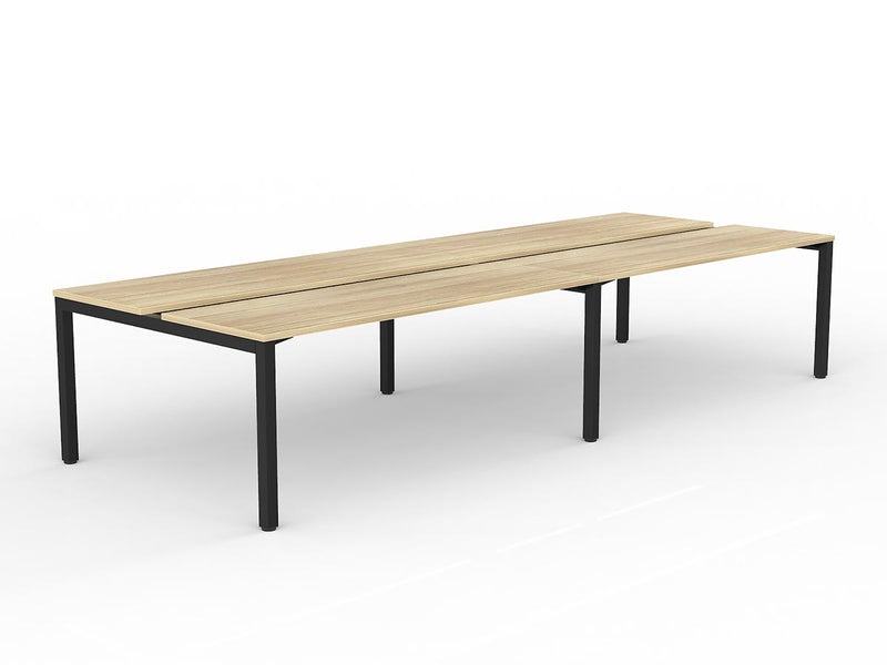 Axis 4-User Double Sided Workspace 1800mmX600mm Natural Oak Black Powdercoat