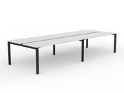 Axis 4-User Double Sided Workspace 1800mmX600mm White Black Powdercoat