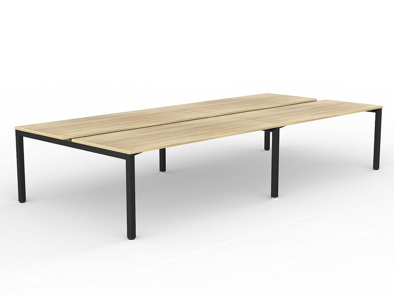 Axis 4-User Double Sided Workspace 1800mmX750mm Natural Oak Black Powdercoat