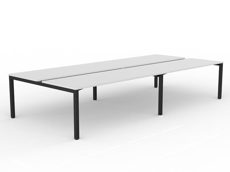Axis 4-User Double Sided Workspace 1800mmX750mm White Black Powdercoat