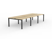 Axis 6-User Double Sided Workspace 1200mmX600mm Natural Oak Black Powdercoat