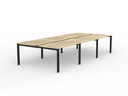 Axis 6-User Double Sided Workspace 1200mmX750mm Natural Oak Black Powdercoat