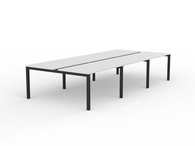 Axis 6-User Double Sided Workspace 1200mmX750mm White Black Powdercoat