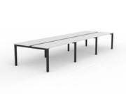Axis 6-User Double Sided Workspace 1500mmX600mm White Black Powdercoat