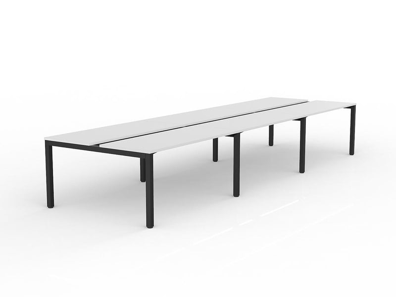 Axis 6-User Double Sided Workspace 1500mmX600mm White Black Powdercoat