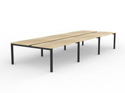 Axis 6-User Double Sided Workspace 1500mmX750mm Natural Oak Black Powdercoat