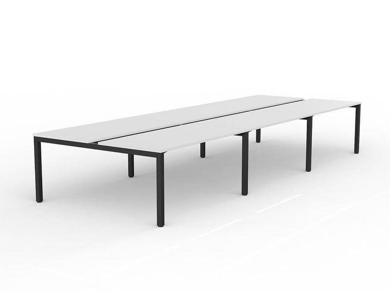 Axis 6-User Double Sided Workspace 1500mmX750mm White Black Powdercoat