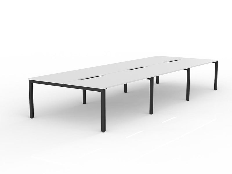 Axis 6-User Double Sided Workspace 1500mmX800mm White Black Powdercoat