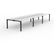Axis 6-User Double Sided Workspace 1600mmX600mm White Black Powdercoat