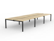 Axis 6-User Double Sided Workspace 1600mmX750mm Natural Oak Black Powdercoat