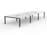 Axis 6-User Double Sided Workspace 1600mmX800mm White Black Powdercoat