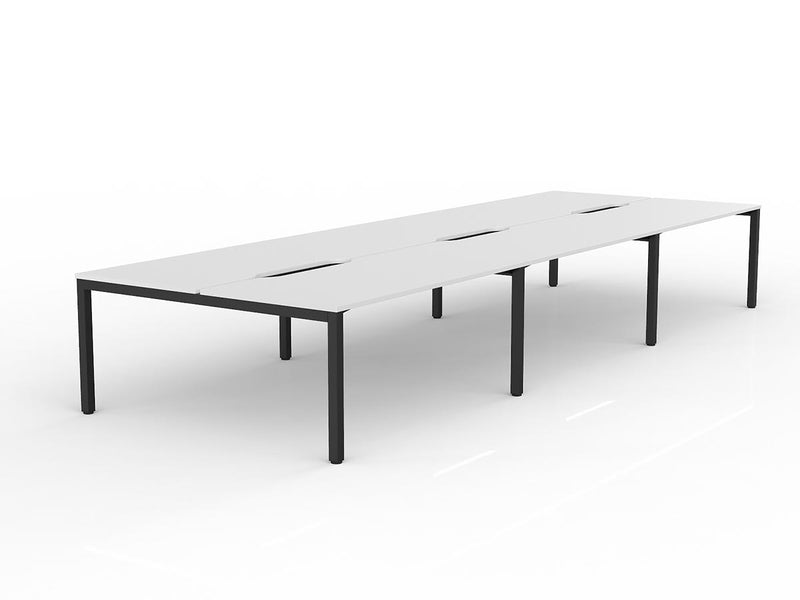 Axis 6-User Double Sided Workspace 1600mmX800mm White Black Powdercoat