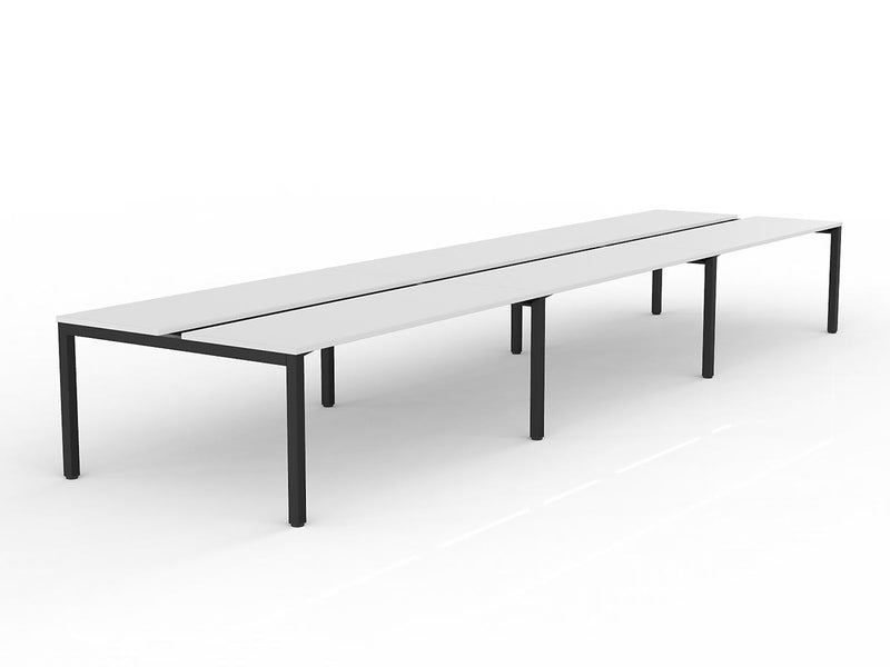 Axis 6-User Double Sided Workspace 1800mmX600mm White Black Powdercoat