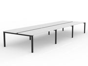 Axis 6-User Double Sided Workspace 1800mmX750mm White Black Powdercoat