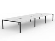 Axis 6-User Double Sided Workspace 1800mmX800mm White Black Powdercoat