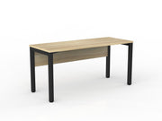 Axis Straight Desk with Melamine Modesty 1500mmX600mm Natural Oak Black Powdercoat