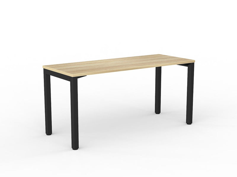 Axis Straight Desk 1500mmX600mm Natural Oak Black Powdercoat