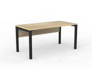 Axis Straight Desk with Melamine Modesty 1500mmX750mm Natural Oak Black Powdercoat