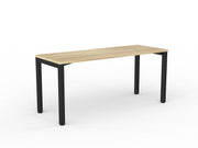 Axis Straight Desk 1600mmX600mm Natural Oak Black Powdercoat
