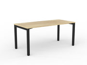 Axis Straight Desk 1600mmX750mm Natural Oak Black Powdercoat