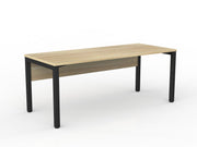 Axis Straight Desk with Melamine Modesty 1800mmX750mm Natural Oak Black Powdercoat