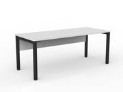 Axis Straight Desk with Melamine Modesty 1800mmX750mm White Black Powdercoat