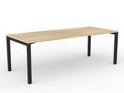 Axis Straight Desk 2100mmX900mm Natural Oak Black Powdercoat