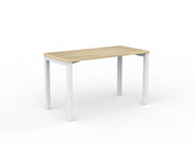 Axis Straight Desk 1200mmX600mm Natural Oak White Powdercoat