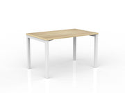 Axis Straight Desk 1200mmX750mm Natural Oak White Powdercoat