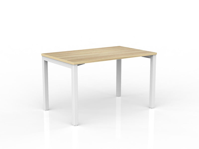 Axis Straight Desk 1200mmX750mm Natural Oak White Powdercoat
