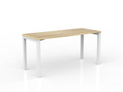 Axis Straight Desk 1500mmX600mm Natural Oak White Powdercoat