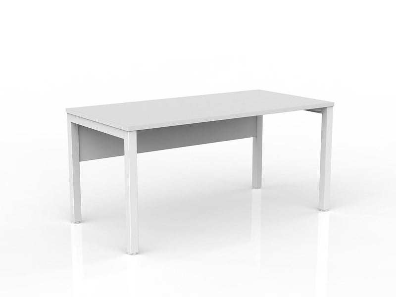 Axis Straight Desk with Melamine Modesty 1500mmX750mm White White Powdercoat