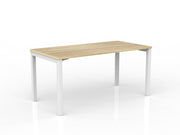 Axis Straight Desk 1500mmX750mm Natural Oak White Powdercoat