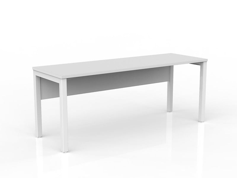 Axis Straight Desk with Melamine Modesty 1800mmX600mm White White Powdercoat