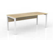 Axis Straight Desk with Melamine Modesty 1800mmX750mm Natural Oak White Powdercoat